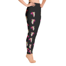 Red Green Leaf Yoga Leggings