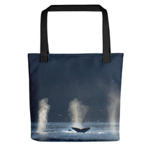 Whales in Silver Bay Tote Bag