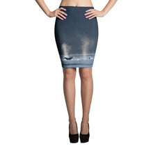 Whales in Silver Bay Pencil Skirt
