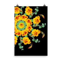 Yellow Nasturtium Mandala Poster