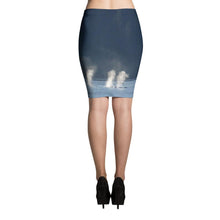 Whales in Silver Bay Pencil Skirt