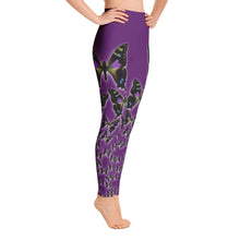 Purple Spotted Swallowtail Yoga Leggings