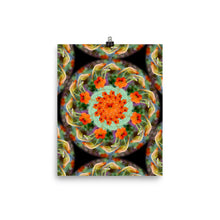 Red Nasturtium Mandala Poster