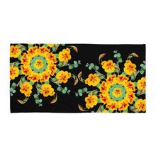 Yellow Nasturtium Mandala Towel