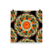 Red Nasturtium Mandala Poster