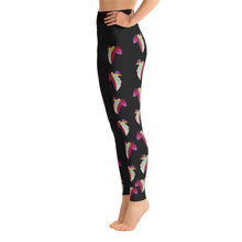 Red Green Leaf Yoga Leggings