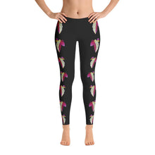 Red Green Leaf Leggings
