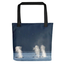 Whales in Silver Bay Tote Bag