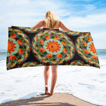 Red Nasturtium Mandala Towel