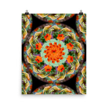 Red Nasturtium Mandala Poster