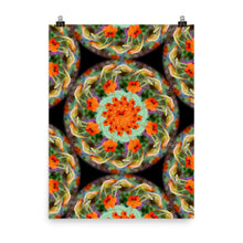 Red Nasturtium Mandala Poster