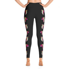 Red Green Leaf Yoga Leggings