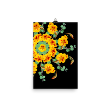 Yellow Nasturtium Mandala Poster